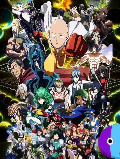 one punch man vs my hero academia Anime Info Cards, 1 Punch Man, One Punch Man Poster, Child Emperor, Caped Baldy, Anime Info, Great Teacher Onizuka, Anime One Punch Man, Anime General