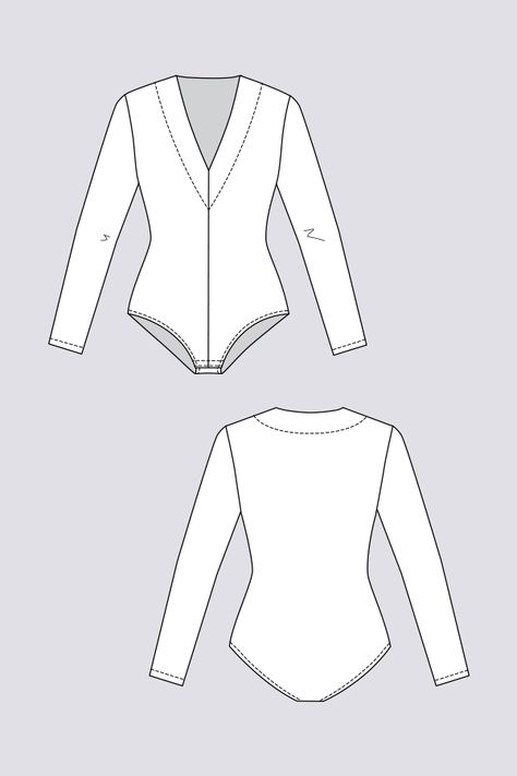 Tuuli V-neck Bodysuit - Named Bodysuit Sewing Pattern, Evolution Theory, Swimwear Sewing Patterns, Bodysuit Pattern, Dress Making Patterns, V Neck Bodysuit, Sewing Blogs, Dress Sewing Pattern, Sewing Patterns Free