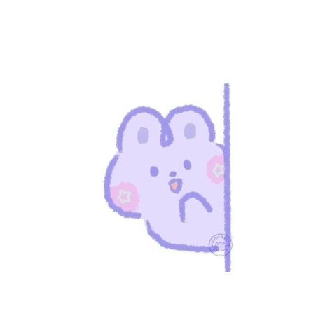 Cute Purple Cartoon Characters, Purple Bunny Icon, Purple Characters Cartoon, Cute Purple Icons, Seykeyy Profile, Kawaii Purple, Purple Rabbit, Purple Bunny, Android Theme