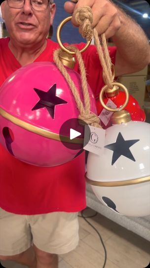 1.4K views · 330 reactions | Jingle all the way!  Comment BELL for the link.  Made of metal and for indoor/outdoor use.  Open Oct 19 through Dec 8, Wednesday through Sunday, 9am to 6pm, 2411 W. Main St, Des Arc, Arkansas. #jinglebells #christmasdecoration #christmaswarehousesale #christmaswarehouse #desarc #christmasdecor #metalbells | Guess and Company | Scott Dugdale · Deck The Halls Jingle Bells Decorations Ideas, Large Jingle Bell Ornaments Diy, Giant Christmas Bells, Bell Decorations, Jingle All The Way, Jingle Bell, Dec 8, Christmas Door, Deck The Halls