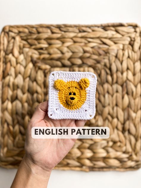 Granny Square Teddy Bear Pattern, Crochet Bear Afghan Motif Crochet Winnie The Pooh Blanket, Teddy Bear Pattern Crochet, Bear Pattern Crochet, Winnie The Pooh Blanket, Pattern Language, Teddy Bear Pattern, Profile Header, Granny Squares Pattern, Crochet Bear