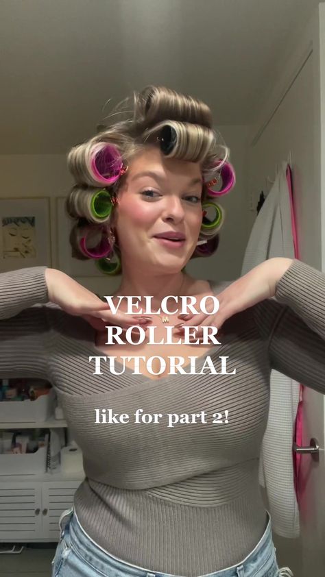 Velcro Rollers Long Hair, Velcro Rollers Short Hair, Velcro Rollers Tutorial, Velcro Curlers, Large Hair Rollers, Hair Rollers Tutorial, Velcro Hair Rollers, Curlers For Long Hair, Rollers Hair