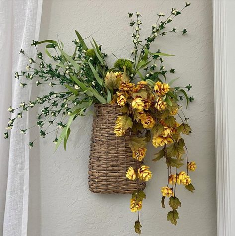 Wall Baskets can be hung anywhere & can be decorated to display anything from flowers & succulents to hand towels & wooden spoons! 🌻 Only at 👉🏼www.decorbyamanda.com 🍃 Everything is in-stock & ready to ship! 🍃 Support Small Business 🍃 If you love this post please like, share & save it so others can enjoy it too! #retailtherapy #happy #photooftheday #love #retail #onlineshop #Ecommerce #boutique #lifestyle #picoftheday #homedecoration #flowers #homesweethome #refreshyourhome #homedesign... Laundry Room Wall Baskets, Longenberger Baskets Decorating With, Fall Wall Basket, Wall Flower Arrangements, Wall Basket Decor Ideas, French Country Baskets, Basket On Wall, Door Baskets, Hanging Wicker Baskets