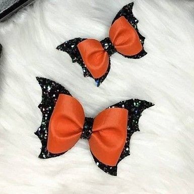 (paid link) Pink Satin Bow Hair Clip Halloween Bows Hair, Halloween Faux Leather Bows, Halloween Bows Diy, Halloween Hair Bows Diy, Diy Halloween Hair Accessories, Cricut Bows, Neon Unicorn, Diy Leather Bows, Halloween Hair Accessories