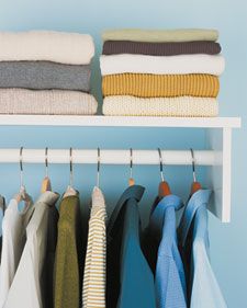 Many garments look their best when hung on proper hangers in closets  that aren't overcrowded. Other clothes benefit from being neatly folded. Closet Organisation, Martha Stewart Home, Coat Closet Organization, Clothes Closet Organization, Closet Renovation, Drawer Space, Coat Closet, Folding Clothes, Laundry Hacks