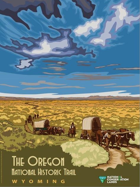 Vintage posters for Oregon National Historic Trail Map Of Usa, Oregon Map, Scenic Wall Art, Wyoming Travel, The Oregon Trail, Oregon Trail, Retro Travel Poster, Poster Series, National Park Posters