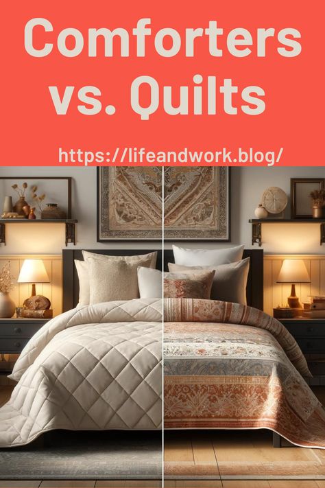 Comforters vs. Quilts The Ultimate Bedding Showdown Making A Bed, Vintage Inspired Decor, Perfect Bedding, Quilt Comforter, How To Make Bed, Pros And Cons, Pillow Shams, Bedding Set, Bedroom Decor