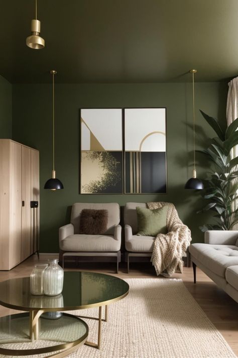 Rainy Day Home Inspiration | Kelly in the City | Lifetsyle Blog Green Furniture Living Room, Brown Couch Decor, Earth Tone Living Room, Green Living Room Decor, Green Living Room, Gold Living, Gold Living Room, Glam Living Room, Living Room Essentials