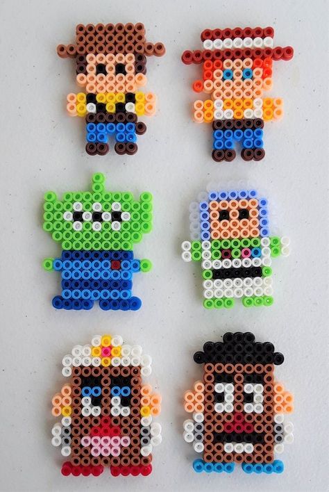 Perler Bead Magnets, Toy Story Character, Melty Bead Designs, Melt Beads Patterns, Hamma Beads Ideas, Easy Perler Bead Patterns, Melty Bead Patterns, Pearl Beads Pattern, Easy Perler Beads Ideas