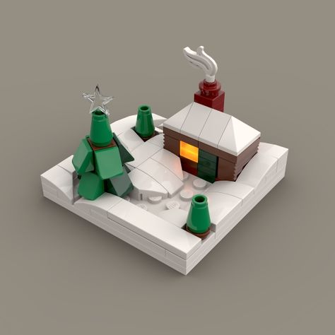 Micro Cabin from BrickLink Studio [BrickLink] Lego Christmas Village, Cabin In The Snow, Micro Cabin, Easy Lego Creations, Lego Village, Lego Advent, Lego Winter, Lego Club, Lego Christmas