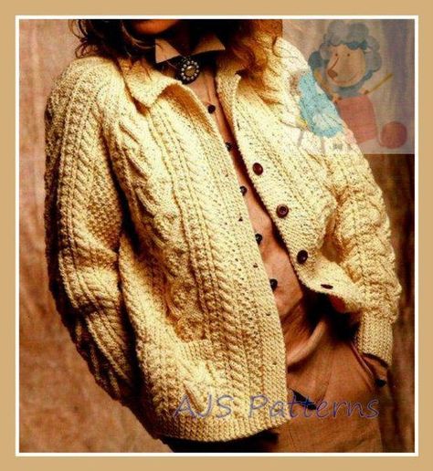 757f843a169cc678064d9530d12a1881desc45042174ri Aran Sweater Cardigan, Aran Cardigan, Aran Knitting Patterns, Jumper Knitting Pattern, Cable Cardigan, Aran Sweater, Cardigan Crop, Vintage Knitting Patterns, Pdf Knitting Pattern