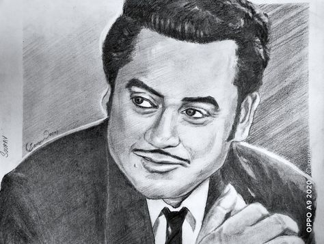 kishore kumar portrait drawing .. The Indian legend Kishore Kumar Sketch, Cute Drawings For Him, Kishor Kumar, Drawings For Him, Indian Legends, Kishore Kumar, Time Pass, Taehyung Funny, Portrait Sketches