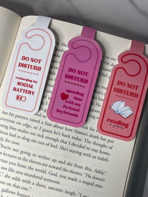 Introducing our charming yet not so charming DO NOT DISTURB bookmark series made with glossy cardstock and laminate boookmark. Perfect for avid readers and bookworms, this unique accessory adds a touch of sweetness to your reading experience. Treat yourself or gift it to someone who cherishes the magic of a good book. S P E C Glossy Cardstock 100lb with Laminate Finish Diy Bookshelf Plans, Book Room, Book Instagram, Unique Bookmark, Book Cafe, Cute Bookmarks, Magnetic Bookmarks, Bookmark Gifts, Do Not Disturb