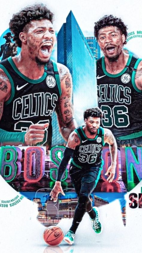 Marcus Smart Wallpaper, Giannis Antetokounmpo Wallpaper, Smart Wallpaper, Celtics Wallpaper, Nba Superstars, Ideas For Graphic Design, Basketball Wallpapers, Marcus Smart, Nba Basketball Art