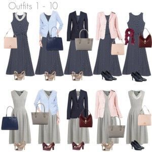 Burgundy Pink Gray Navy Wardrobe Pink Wardrobe, Capsule Wardrobe Outfits, Wardrobe Planning, Outfit Mujer, Outfit Formulas, Wardrobe Outfits, Navy Grey, Navy Gray, Work Clothes