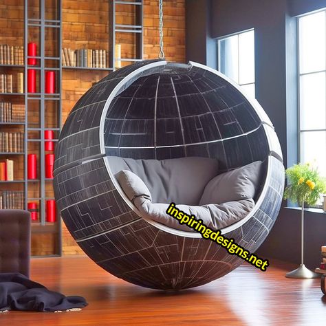 Star Wars Egg Loungers Star Wars Bar Ideas, Starwars Decor, Star Wars Table, Man Room Star Wars, Star Wars Game Room, Star Wars Game Room Man Caves, Star Wars Bedroom Ideas For Adults, Star Wars Library, Star Wars Home Decor