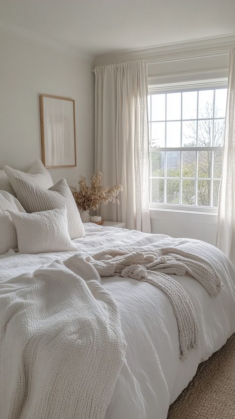 Cozy Bedroom Interior Bright Airy Bedroom, Bright And Airy Bedroom, Cozy White Bedroom, Cozy Bedroom Interior, Light Airy Bedroom, Airy Bedroom, Main Bedroom, House 2, Cozy Bedroom