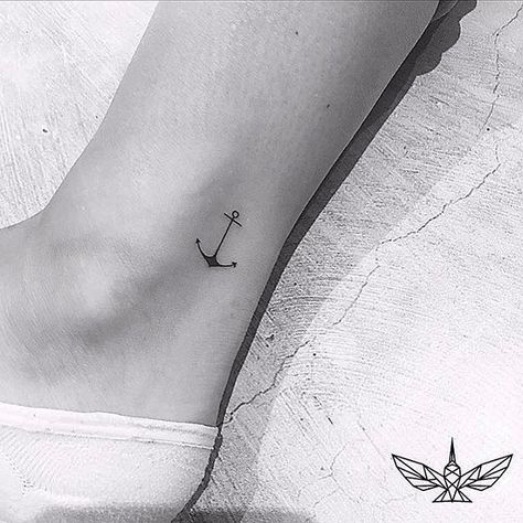 Fine Line Anchor Tattoos For Women, Anchor Tattoo Fine Line, Fineline Anchor Tattoo, Delicate Anchor Tattoo, Ankle Anchor Tattoo, Fine Line Anchor Tattoo, Tattoos Seashell, Minimalist Anchor Tattoo, Simple Anchor Tattoo