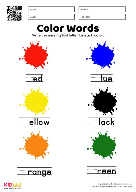 Color Vocabulary Worksheet For Kindergarten Kindergarten Vocabulary Words, Color Vocabulary, Antonyms Worksheet, Kindergarten Vocabulary, Compound Words Worksheets, Worksheet For Kindergarten, Vocabulary Book, Synonyms And Antonyms, Compound Words