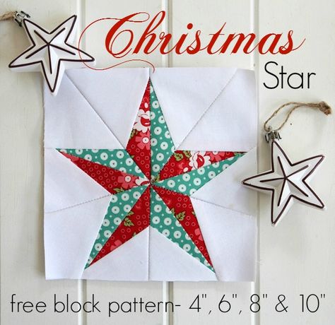 Classic Quilt Blocks, Christmas Quilt Blocks, Patchwork Blocks, Paper Piercing, Christmas Quilting, Quilt Block Patterns Free, Paper Pieced Quilt, Star Quilt Blocks, Star Quilt Patterns