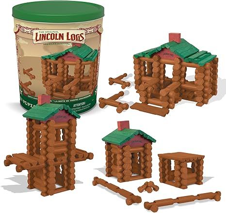 Amazon.com: Lincoln Logs – 100th Anniversary Tin, 111 Pieces, Real Wood Logs - Ages 3+ - Best Retro Building Gift Set For Boys/Girls - Creative Construction Engineering - Preschool Education Toy : Lincoln Logs: Toys & Games Construction Engineering, Lincoln Logs, Preschool Education, Wood Logs, Kids Gift Guide, 100th Anniversary, Lego Building, Kids Corner, Classic Toys