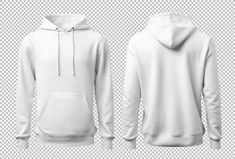 White hooded sweatshirt seen from the front and back isolated on transparent background White Hooded Sweatshirt, Hoodie Jersey, Psd Template Free, White Hoodie, Free Psd, Psd Templates, Tee Design, Hooded Sweatshirt, Mockup