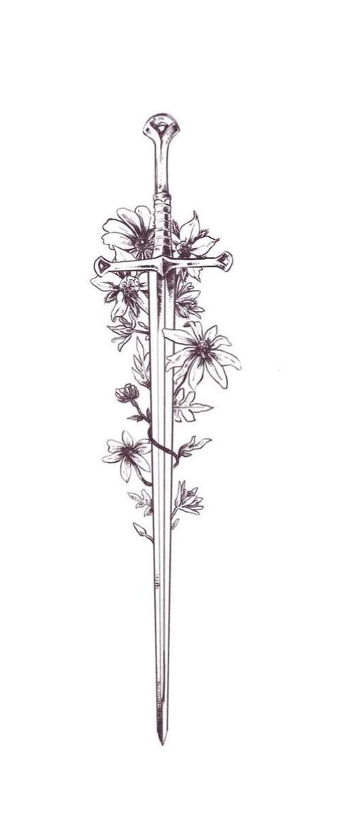 Rapier Tattoo, Flower Spine Tattoos, Bookish Tattoos, Spine Tattoos For Women, Flowers Drawing, Minimalist Tattoos, Book Tattoo, Tattoo Feminina, Spine Tattoos