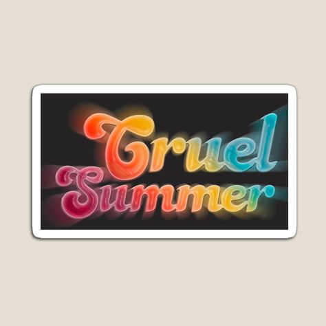 Get my art printed on awesome products. Support me at Redbubble #RBandME: https://www.redbubble.com/i/magnet/cruel-summer-by-sadieillust/79743359.TBCTK?asc=u Cruel Summer Sticker, Cruel Summer Lyrics, Taylor Swift Cruel Summer, Summer Lyrics, Cruel Summer, Plastic Stickers, Decorate Notebook, Personalized Water Bottles, Summer Design