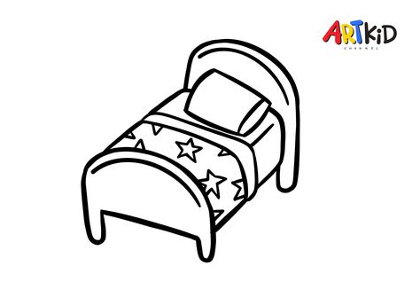 This picture belongs to one of our easy drawing and coloring videos on our YouTube channel. You will find the link to download the high quality outline picture in the description of the video. Bed Drawing Easy, Colouring For Kids, Bed Drawing, Drawing And Colouring, Outline Pictures, Coloring Videos, Oil Pastel Drawings, Simple Bed, Outline Drawings