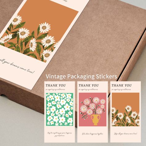 Smarter Shopping, Better Living! Aliexpress.com Greeting Card Gift Box, Stickers Small Business, Small Business Packaging Ideas, Decor Stickers, Vintage Packaging, Small Business Packaging, Packaging Stickers, Box Packaging Design, Business Stickers