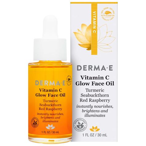 Tomorrow Buy Derma E Vitamin C Glow Face Oil, 1 fl oz at Walmart.com Derma E, Glow Face, Red Raspberry, Sea Buckthorn, Daily Skin Care Routine, Face Oil, Soy Free, Facial Skin Care, Facial Serum