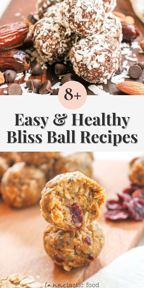 Say hello to the best high protein make ahead snacks: no bake bliss balls! These healthy snack balls and protein bites are perfect for weekly snack prep, don’t require any baking, and there are lots of delicious flavors to choose from. Protein Bliss Balls, Easy Bliss Ball Recipe, Oat Bliss Balls, Vegan Bliss Balls Healthy, Nut Free Bliss Balls For Kids, Vegan Bliss Balls, Snack Balls, Snack Prep, Bliss Balls