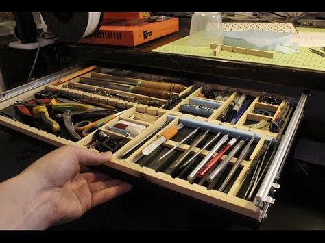 This DIY Under-Desk Organizer Is Easy to Build, Even in Small Spaces Tool Drawer Organizer, Hobby Storage, Hobby Desk, Electronic Workbench, Tool Drawers, Organizer Cabinet, Desk Organization Diy, Under Desk Storage, Hobby Tools