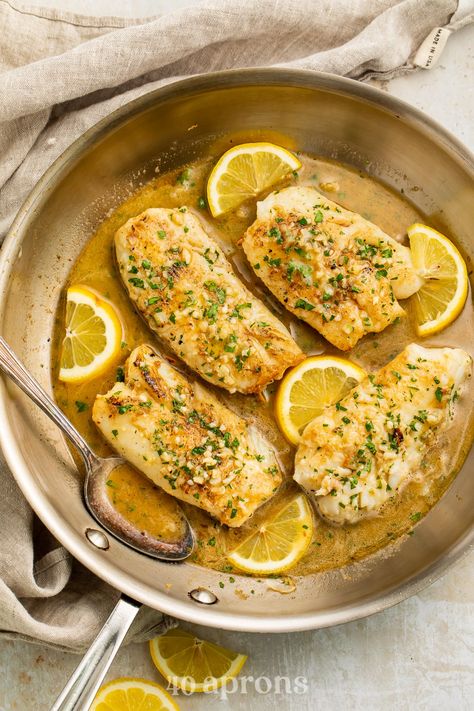 This garlic butter cod recipe is one of the easiest and most delicious ways to cook my favorite white, flaky fish! An incredibly rich, crowd-pleasing garlic butter is melted and draped around seared cod for a moist, never dry dinner the whole family will love. Naturally keto and gluten free. Garlic Butter Cod, Butter Cod, Seared Cod, Keto And Gluten Free, Rice Side Dish Recipes, White Fish Recipes, Cod Recipe, Rice Side Dishes, Cod Recipes