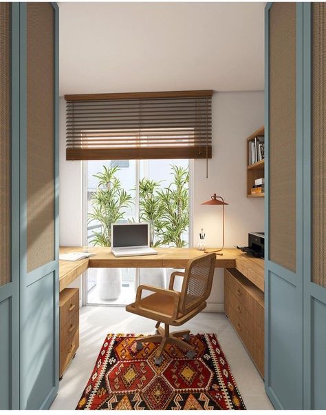 Mediterranean Office, Guest Bedroom Home Office, Cozy Home Office, Office Nook, Hotel Room Design, Small Home Office, Workspace Design, Home Office Space, Home Office Design