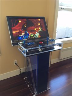 Arcade Pedestal, Retropie Arcade, Video Game Cabinet, Pi Arcade, Arcade Ideas, Arcade Cabinet Plans, Arcade Bartop, Arcade Diy, Diy Arcade Cabinet