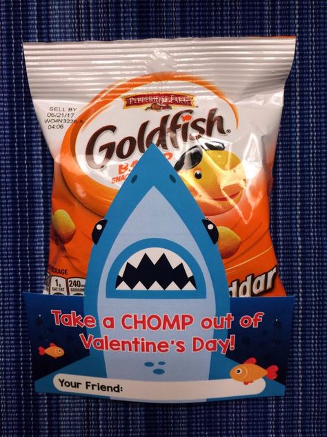 Shark Valentines Boxes, Goldfish Bag, Kid Valentines, Bag Topper, Heart Day, Valentine Box, Fitness Gifts, Valentine Day Crafts, Valentines For Kids