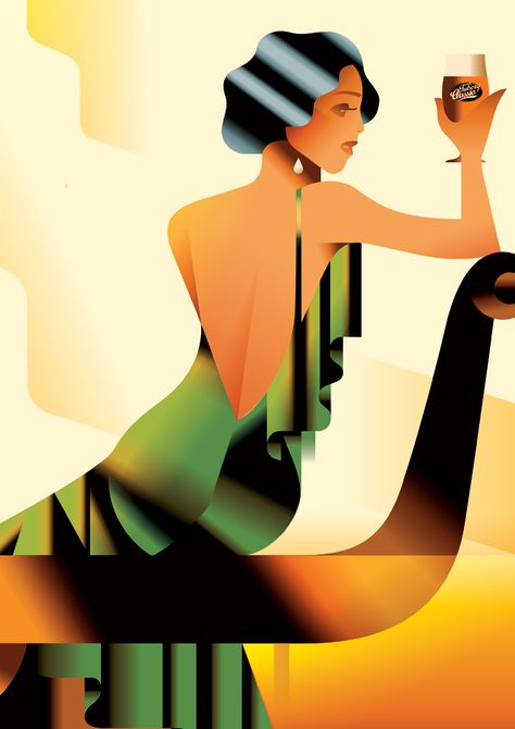 Mads Berg | Illustrators | Central Illustration Agency Mads Berg, Arte Art Deco, Art Deco Illustrations, Art Deco Artwork, Art Deco Paintings, Beer Advertising, Graphisches Design, Office Store, Art Deco Illustration