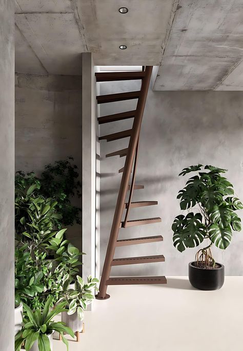 Small Space Staircase, Space Saving Stairs, Space Saver Staircase, Standard Staircase, Ladder Stairs, Attic Ladder, Italy Home, Steel Stairs, Basement Stairs