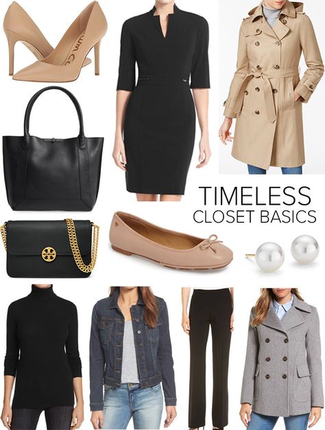 I rounded up a list of 10 wardrobe basics that never go out of style and what makes them timeless. These are the closet classics worth investing in good quality for the long term. Timeless Closet, How To Have Style, Closet Basics, Fashion Capsule Wardrobe, Minimalist Capsule Wardrobe, Outfit Invierno, Fashion Capsule, Classic Style Women, Mein Style