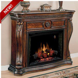 ClassicFlame Lexington 33" Electric Fireplace Mantel in Empire Cherry - Electric Fireplace Mantel, Glowing Embers, Best Electric Fireplace, Fireplace Mantel Surrounds, Electric Fireplace Wall, Freestanding Stove, Mantel Surround, Fire Places, Electric Fireplace Insert