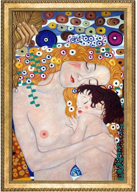 Overstock Art Le Tre Eta Della Donna (Mother and Child) by Gustav Klimt (Canvas) Cuadros Diy, Kids Canvas Art, Klimt Paintings, Klimt Art, Cheap Art, Oil Painting Reproductions, Painting Reproductions, Hand Painting Art, Kids Portraits