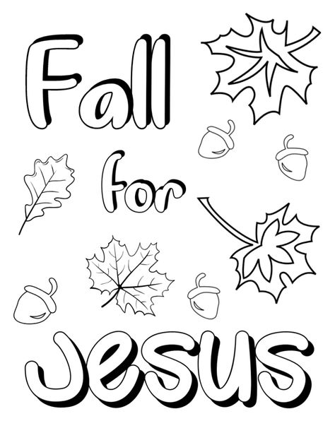 Fall For Jesus Coloring Page, Christian Fall Coloring Pages, Fall Sunday School Crafts, Sunday School Activity Sheets, Free Sunday School Printables, Sunday School Coloring Sheets, Verse Coloring Pages, Fall Bible Verses, Fall Coloring Sheets