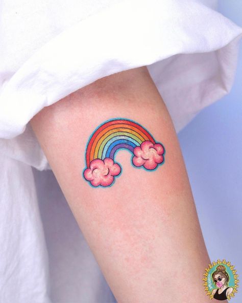 Shira Twig🧚🏼‍♀️ on Instagram: “Pure happiness🌈” Cloud Tattoo Design, Rainbow Tattoo, Backpiece Tattoo, Pride Tattoo, Petit Tattoo, Rainbow Tattoos, Cloud Tattoo, Парные Тату, Geniale Tattoos