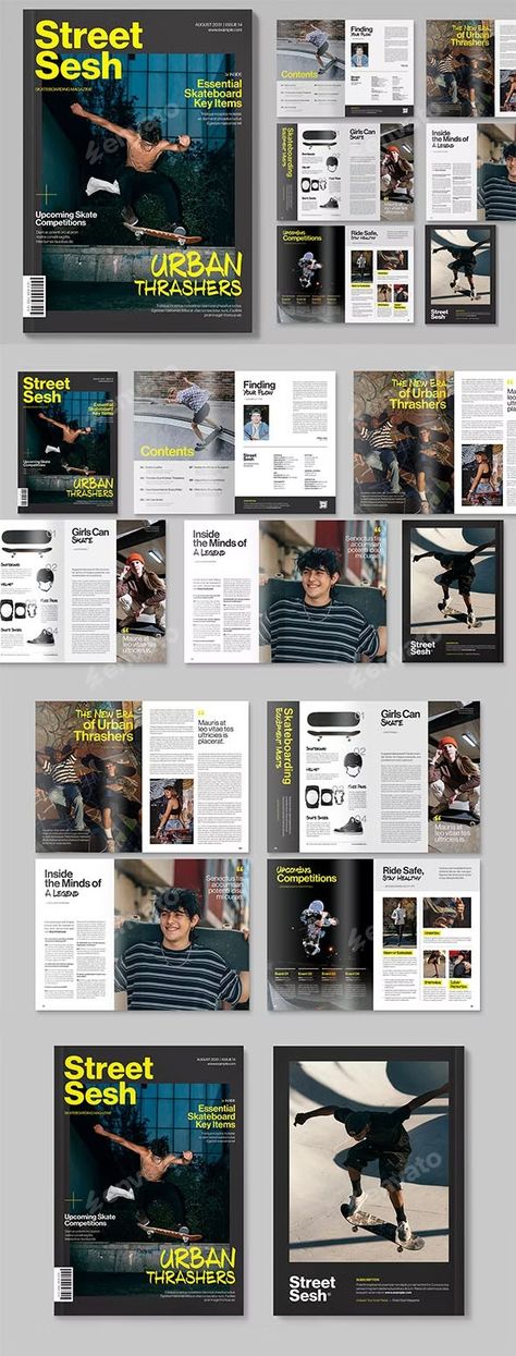 Urban Street Magazine Template, Print Templates | GraphicRiver Urban Magazine, Architect Portfolio Design, Coffee Table Book Design, Magazine Page Layouts, Street Magazine, Indesign Layout, Newspaper Layout, Interior Design Sketches, Newspaper Design