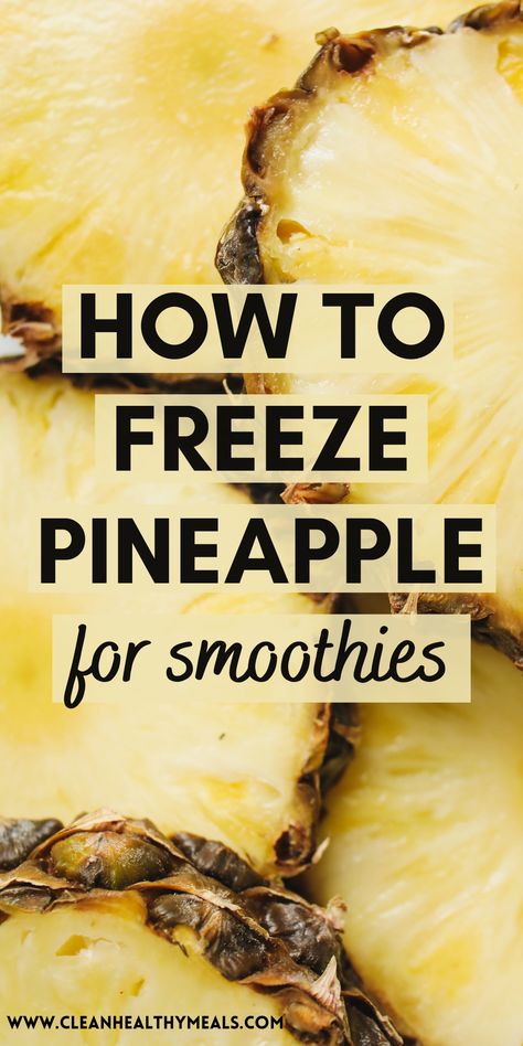 Can you freeze pineapple to preserve for months! Yes, you can freeze pineapple for smoothies and other recipes. Freezing fresh pineapple is actually pretty easy. Here's how to freeze pineapple properly! Can You Freeze Pineapple, Pineapple Desserts, Fresh Pineapple, Pineapple Smoothie, Frozen Pineapple, Easy Smoothie Recipes, Plant Based Milk, Juicy Fruit, Reduce Food Waste