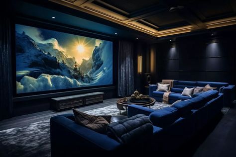 8 Home Theater Ideas for Ultimate Movie Viewing - Decorilla Modern Home Theater Room Ideas, House Movie Theater Ideas, House Movie Theater, Movie Theater Ideas, Home Theater Room Ideas, Theater Room Ideas, Modern Home Theater, Home Theatre Design, Home Theater Ideas