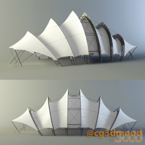 Tensile Membrane, Membrane Structure, Tensile Structures, Concept Models Architecture, Pavilion Architecture, Pavilion Design, Architecture Concept Diagram, Architecture Design Sketch, Roof Architecture