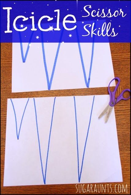 Icicle Crafts, Winter Theme Preschool, January Activities, Winter Activities Preschool, Snow Theme, Winter Classroom, Preschool Fine Motor, Scissor Skills, Winter Preschool