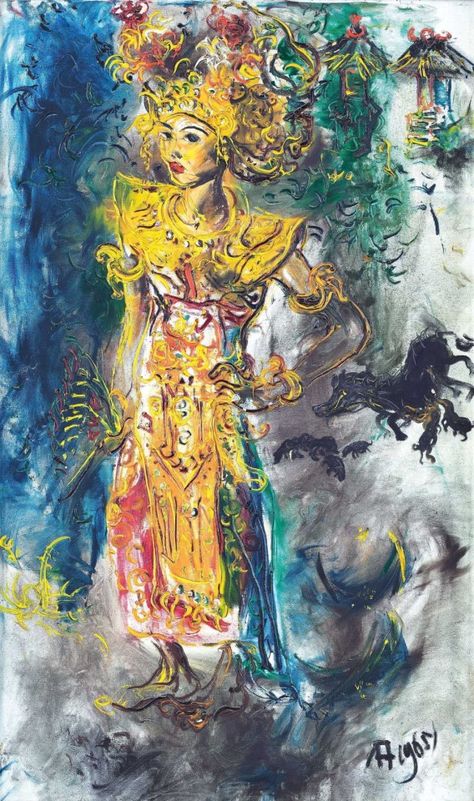 weepingwidar: Affandi (Indonesian 19071990) - Penari Bali (Balinese Dancer 1965) | THE FUTURE IS NOW | #2GETHER | #love #beautiful #digitalart #photography #happy #people #history #u2dy #art #life #visuals #design #illustrations #follow #f4f #united #social #growth #positivity #mindset | INSPIRED BY THE TRAITS OF HUMANITY | Penari Bali, Bali Painting, Positivity Mindset, Indonesian Art, Dancers Art, Design Illustrations, The Future Is Now, Encaustic Art, Eclectic Art